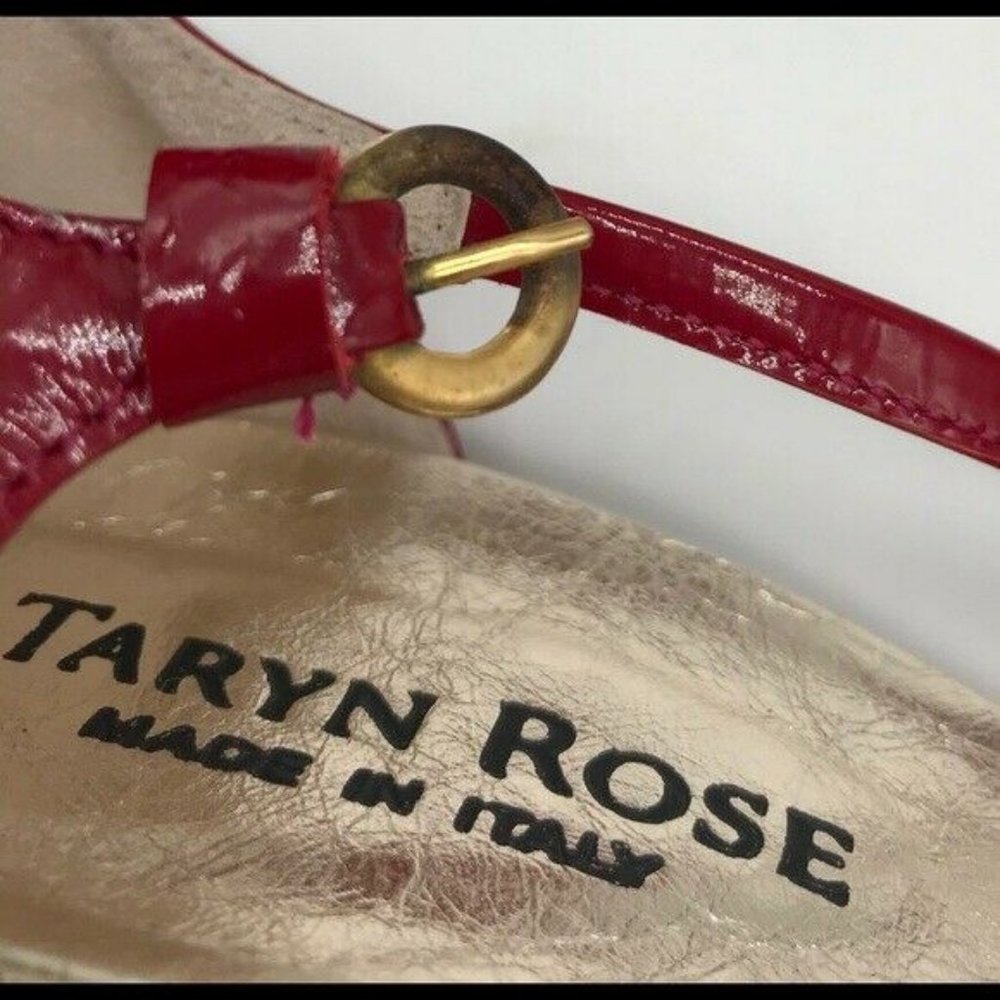 Taryn Rose Patent Cross Strap Sandals - Picture 9 of 9